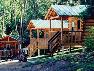 Log cabin camping
